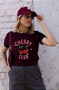 T-SHIRT CHERRY CLUB DTF MARSALA