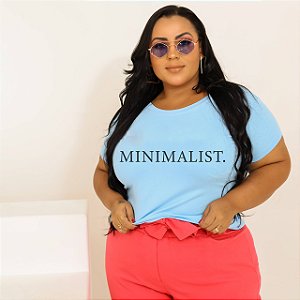 T-SHIRT PLUS SIZE MINIMALIST DTF AZUL BEBÊ XG