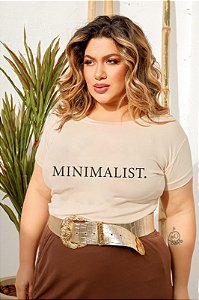 T-SHIRT PLUS SIZE MINIMALIST DTF BEGE XG