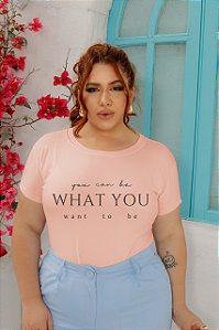 T-SHIRT PLUS SIZE WHAT YOU DTF ROSA BEBÊ XG