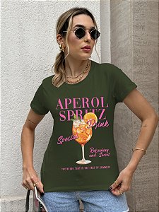 T-SHIRT APEROL DRINK DTF VERDE MILITAR
