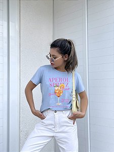 T-SHIRT APEROL DRINK DTF AZUL BEBÊ