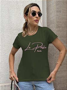 T-SHIRT LA PÓESIE DTF VERDE MILITAR