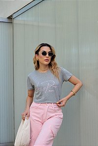 T-SHIRT LA PÓESIE DTF CINZA