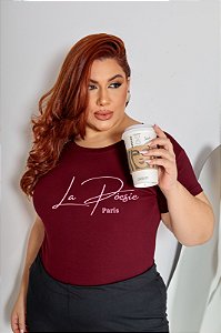 T-SHIRT PLUS SIZE LA PÓESIE DTF MARSALA XG