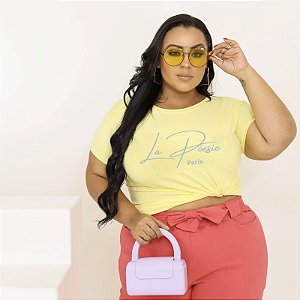 T-SHIRT PLUS SIZE LA PÓESIE DTF AMARELO BEBÊ XG