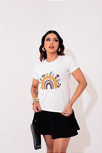 T-SHIRT ARCO-IRIS BOHO DTF OFF WHITE