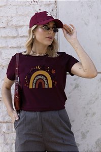 T-SHIRT ARCO-IRIS BOHO DTF MARSALA