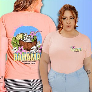 T-SHIRT PLUS SIZE COCO BAHAMAS DTF ROSA BEBÊ XG