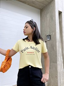 T-SHIRT PARIS ATELIER DTF AMARELO BEBÊ