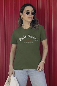 T-SHIRT PARIS ATELIER DTF VERDE MILITAR