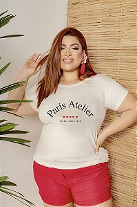 T-SHIRT PLUS SIZE PARIS ATELIER DTF OFF WHITE XG