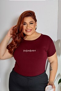 T-SHIRT PLUS SIZE YVES SAINT LAURENT DTF MARSALA XG