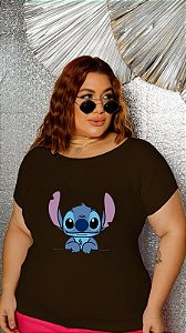T-SHIRT PLUS SIZE STITCH DTF CHOCOLATE XG