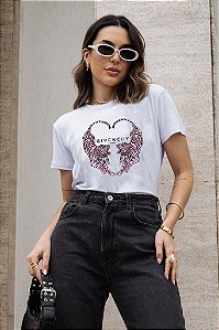 T-SHIRT TIGRES CORAÇÃO DTF BRANCO