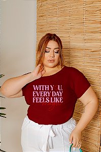 T-SHIRT PLUS SIZE MAGIC WITH YOU DTF MARSALA XG