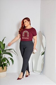 T-SHIRT PLUS SIZE MAKE MAGIC ARCO-IRÍS DTF MARSALA XG