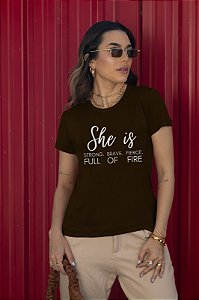 T-SHIRT SHE IS DTF CHOCOLATE