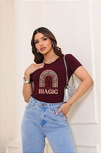 T-SHIRT MAKE MAGIC ARCO-IRÍS DTF MARSALA