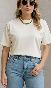 T-SHIRT DE ALGODÃO SARAH OFF WHITE