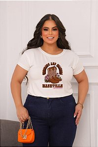 T-SHIRT PLUS SIZE BOTAS NASHVILLE DTF OFF WHITE XG