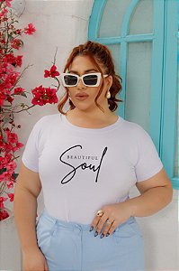 T-SHIRT PLUS SIZE SOUL BEAUTIFUL DTF BRANCO XG