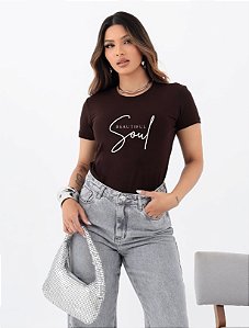 T-SHIRT SOUL BEAUTIFUL DTF CHOCOLATE