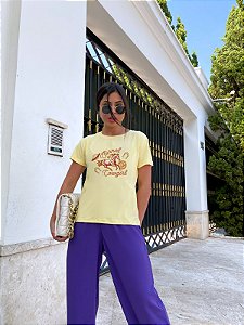 T-SHIRT CAVALO COWGIRL DTF AMARELO BEBÊ