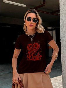 T-SHIRT CACTUS WILD LOVE DTF CHOCOLATE
