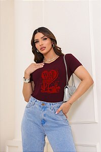 T-SHIRT CACTUS WILD LOVE DTF MARSALA