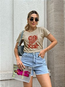 T-SHIRT CACTUS WILD LOVE DTF BEGE