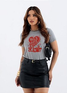 T-SHIRT CACTUS WILD LOVE DTF CINZA