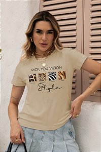 T-SHIRT PICK STYLE PRINT DTF BEGE
