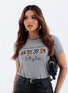 T-SHIRT PICK STYLE PRINT DTF CINZA