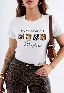 T-SHIRT PICK STYLE PRINT DTF BRANCO
