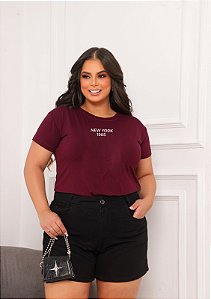 T-SHIRT PLUS SIZE NEW YORK 1985 DTF MARSALA XG