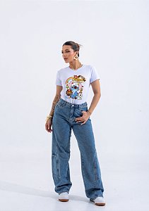 T-SHIRT STITCH ARCO-IRIS DTF BRANCO