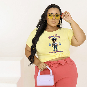 T-SHIRT PLUS SIZE URSO DODGERS DTF AMARELO BEBÊ XG