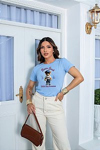 T-SHIRT URSO DODGERS DTF AZUL BEBÊ