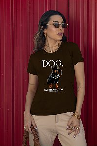 T-SHIRT DOG DACHSHUND DTF CHOCOLATE
