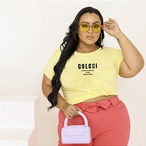 T-SHIRT PLUS SIZE COLCCI REVOLUTION DTF AMARELO BEBÊ XG