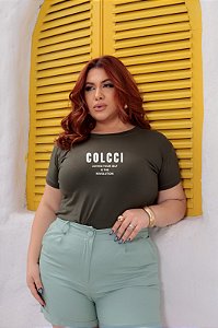 T-SHIRT PLUS SIZE COLCCI REVOLUTION DTF VERDE MILITAR XG
