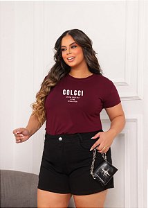T-SHIRT PLUS SIZE COLCCI REVOLUTION DTF MARSALA XG