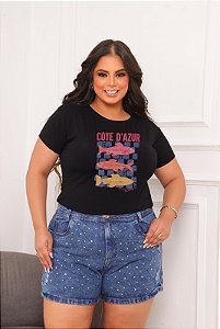 T-SHIRT PLUS SIZE PEIXES CÔTE A'ZUR DTF XG