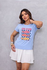 T-SHIRT PEIXES CÔTE A'ZUR DTF AZUL BEBÊ