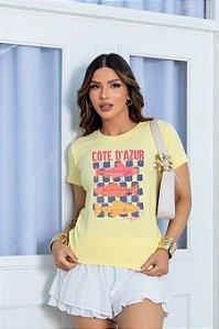 T-SHIRT PEIXES CÔTE A'ZUR DTF AMARELO BEBÊ