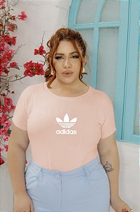 T-SHIRT PLUS SIZE ADIDAS DTF ROSA BEBÊ XG