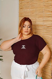 T-SHIRT PLUS SIZE CHANEL DTF MARSALA XG