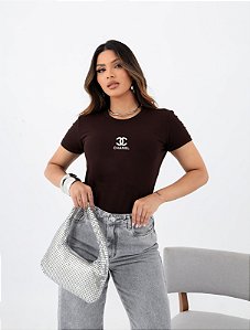 T-SHIRT CHANEL DTF CHOCOLATE