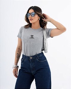 T-SHIRT CHANEL DTF CINZA